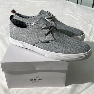 New in box Ben Sherman Grey Linen Bristol Oxford Sneakers (US9.5, EU42.5)